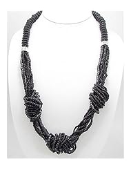 Black Seed Beads Necklace In Zinc