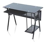 Levv Glass Computer Workstation - Black