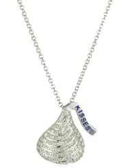 Hershey Jewelry Sterling Silver White Diamonds 0.172 cttw Large Flat Back Pendant