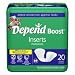 Depend BOOST Inserts - Diaper Liners - Booster Pads - Doublers, Case/120 (6 packs of 20)