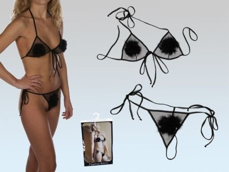 Sexy Bikini mit Federn Unterwäscheset mit Schnüre