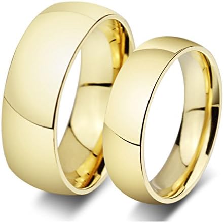 Fantas Casto Couples Rings 21K Gold Plating Simple Ring