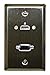 Theater-Pro 75-609 Stainless Steel Wall Plate With HDMI & VGA Feed Through Jacks