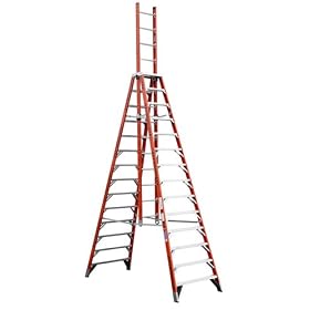 Werner E7414 300-Pound Duty Rating Fiberglass Extension Trestle Ladder, 14-Foot