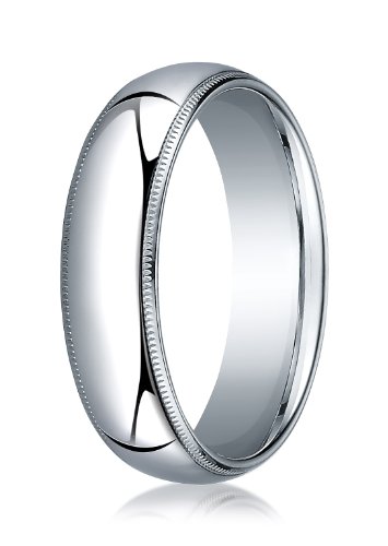 Palladium 6mm Slightly Domed Standard Comfort-Fit Ring with Milgrain (sz 4-15) Palladium 6mm Slightly Domed Standard Comfort-Fit Ring with Milgrain (sz 4-15)