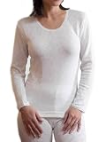 Maillot de corps sous-vêtements thermique féminin/femme manches longues fait en Grande-Bretagne blanc en différentes tailles
