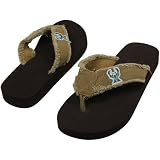 NBA Milwaukee Bucks Unisex Frayed Flip Flops - Khaki (Medium)