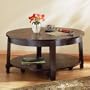 Solid Dark Wood Round 38" Coffee Table -- GiftCoast