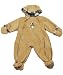 Le Pitit Rothschild Suede Teddy Snowsuit - brown, 6-9 months