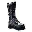 2 3/4 Inch MENS SIZING Industrial Calf Boots Black Studded Platform