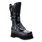 2 3/4 Inch MENS SIZING Industrial Calf Boots Black Studded Platform