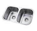 Elements of Design EU32188DBN MARINA Stainless Steel Undermount Double Bowl Kitchen Sink, One-Piece