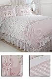 Rosie Peach Double Frilled Duvet Cover Set
