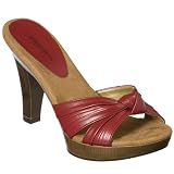 Xhilaration Tawny Wood Heel Sandals - Red