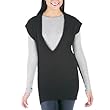 Juniors' Xhilaration  Jersey V-Neck Vest - Ebony