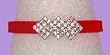 Bracelet - B303 - Crystal Triple Diamond - Designer Inspired - Adjustable Jelly Band ~ Red