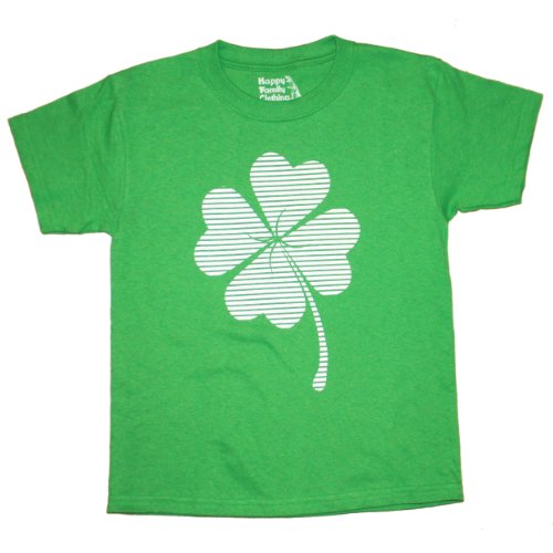 Happy Family Clothing Little Boys' Retro Striped Four Leaf Clover Kids T-Shirt