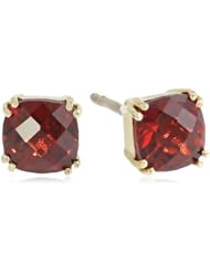 10k Yellow Gold, January Birthstone, Garnet Earrings