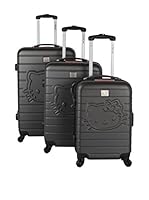 Hello Kitty Set de 3 trolleys rígidos 85260/3 (Verde Oscuro)