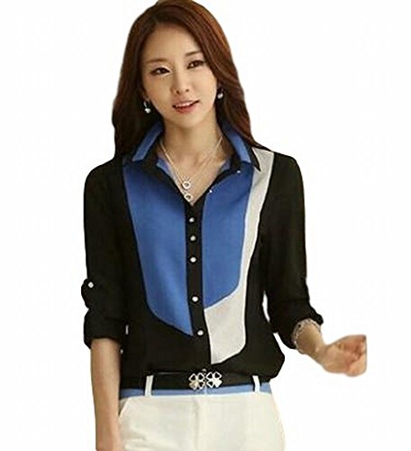（アピリシェイト）appre-ciate レディース ブラウス 長袖 シフォン オフィス OL 大きいサイズ 切り替え バイカラー きれいめ 大人 服 ファッション L XL XXL XXXL