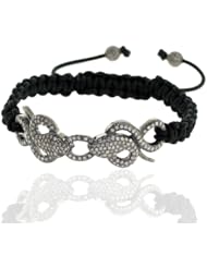 925 Sterling Silver 5.14ct Diamond Macrame Bracelet Fashion Jewelry