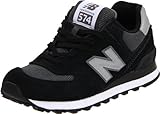 New Balance Women's WL574 Sneaker,Black/Silver,7 M US