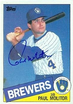 Paul Molitor Autographed/Hand Signed MLB Baseball Card (Milwaukee Brewers) 1985 Topps #522