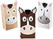 Set of 12 Horse Theme Treat Bags in Beige, Brown and White