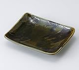 撥水オリベ刷毛のり皿 【美濃焼　和皿】