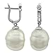 Baroque Pearl Huggie Earrings title=