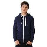 Criminal Damage Skinny Navy Hoody White Zip S - XL