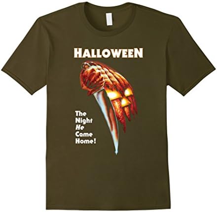 Men's Halloween T-shirt - The Night Micheal He Come Home My-ers 3XL Olive
