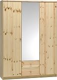 Steens 2991080119 Kleiderschrank Axel 200 x 141 x 50 cm Kiefer massiv, natur lackiert