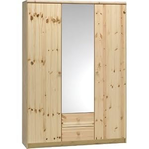 Steens 2991080119 Kleiderschrank Axel 200 x 141 x 50 cm Kiefer massiv, natur lackiert