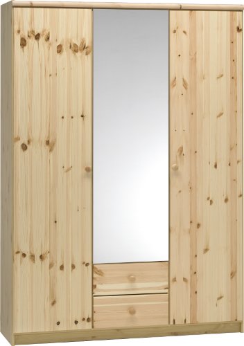 Steens 2991080119 Kleiderschrank Axel 200 x 141 x 50 cm Kiefer massiv, natur lackiert