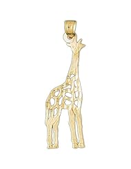 Dazzlers Solid 14k Gold Giraffe Charm Pendant Available in three colors from jewelsberry (weights: 1.7 grams only)