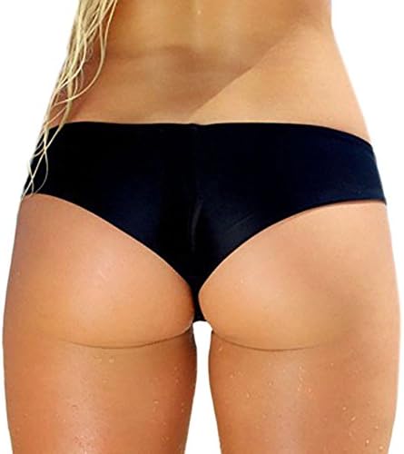 Taihexin Women's Simply Solid Cheeky Bikini Bottom