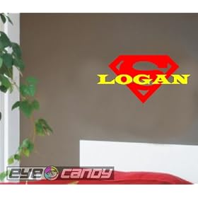Superman Wall Decal Stickers Art (ADD CUSTOM NAME), Red/YellowSuperman Wall Decal Stickers Art (ADD CUSTOM NAME)
