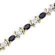 14K Yellow/White Gold 1 ct. Diamond and 6 1/2 ct. Sapphire Bracelet