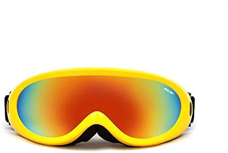 Professional men and women ski glasses goggles myopia anti-sandstorm children mountaineering snow mirror(Yellow box)