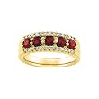 14K Yellow Gold 1/4 ct. Diamond with 1 ct. Ruby Anniversary Band (Size-7)