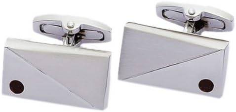 Brushed And Polished Jet Crystal Cufflinks