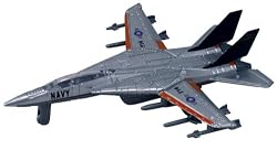 F-14 Tomcat Pullback with Lights and Sounds, Silver with Orange Trim