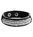 G by GUESS Ryder Black Leather Cuff with Center Cha, BLACK