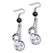925 Sterling Silver Unique Circles Dangle Earrings title=