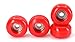 Teak Tuning Fingerboard Bearing Wheels, CNC Lathed, Red, Set of 4