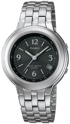 Casio Executive Waveceptor Solar Stainless Steel Black Ladies Watch LWQ120DA-1AV