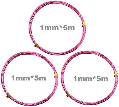Bonsai Tree Training Wire Pink Color(1.0mm*16.4ft*3pcs)