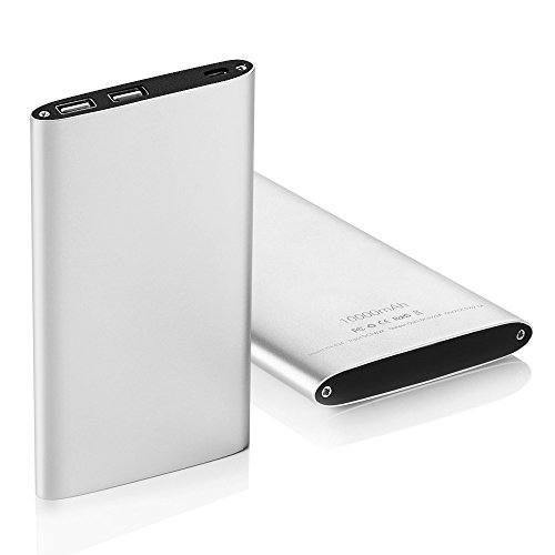[Ultra-Slim 10000mah] Portable Phone Charger, External Battery Power bank Portable Charger Backup Pack With Powerful Dual USB Output Port for for iPhone,iPad,Samsung Galaxy,Cell Phones,Tablets.