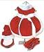 Dog Dress - Mrs. Claus Santa Girl Harness Dog Christmas Dress w/ Matching Hat & Leash - Small
